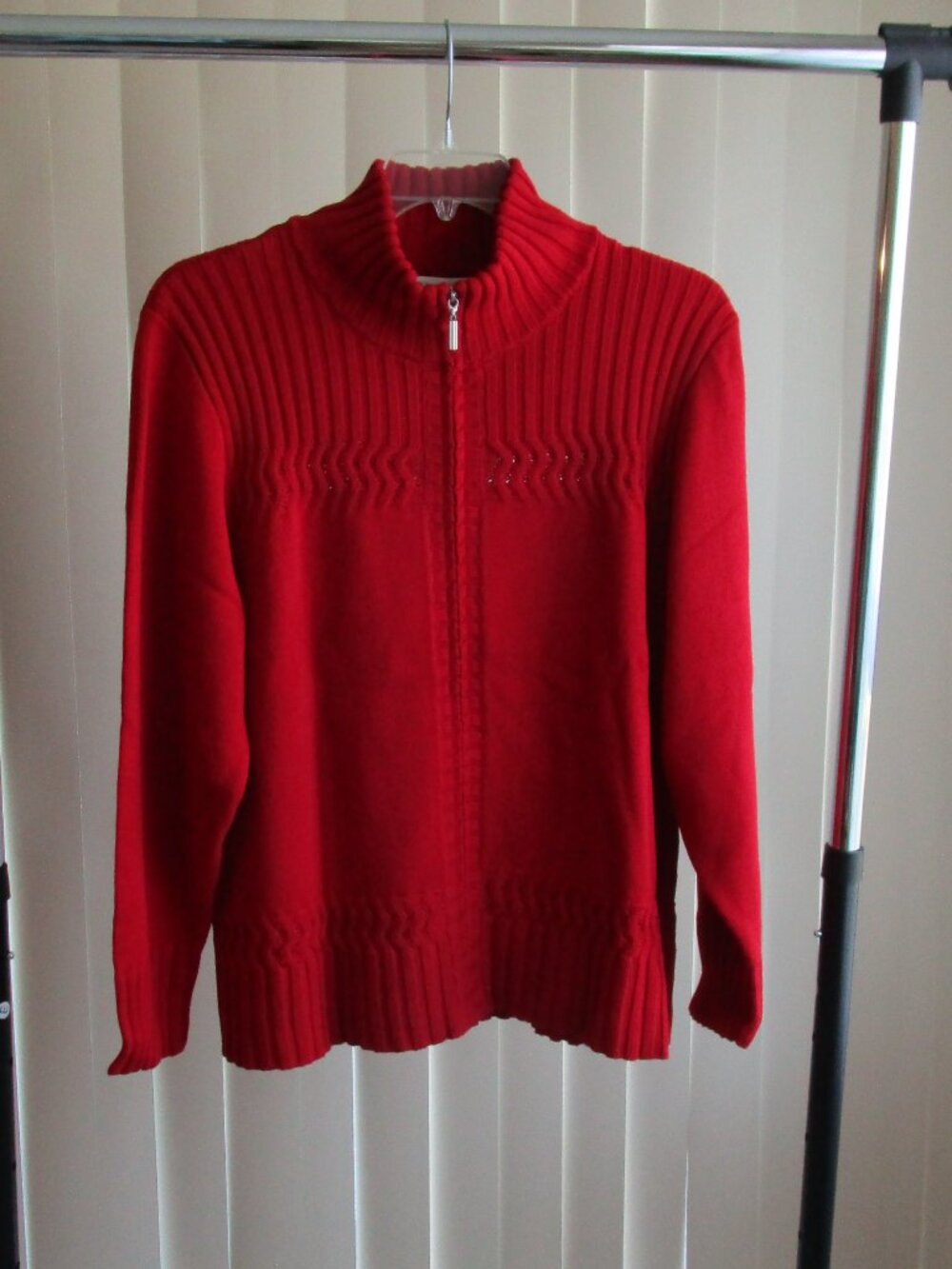 Coldwater Creek Zipper Front Cardigan Sweater woman 2X - red